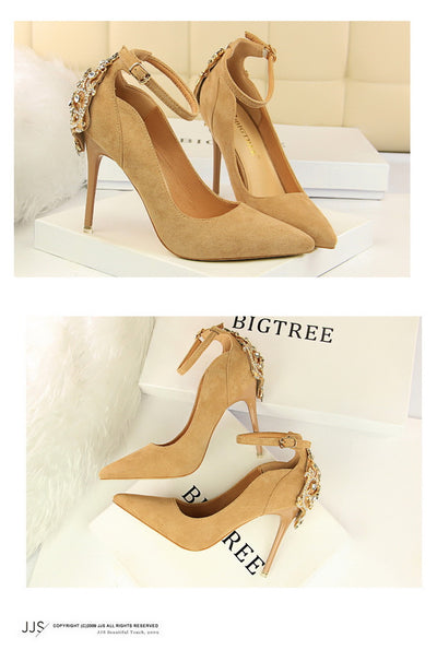 Tacón Stiletto Ultra Alto en Ante - Punta Abierta - Image 20