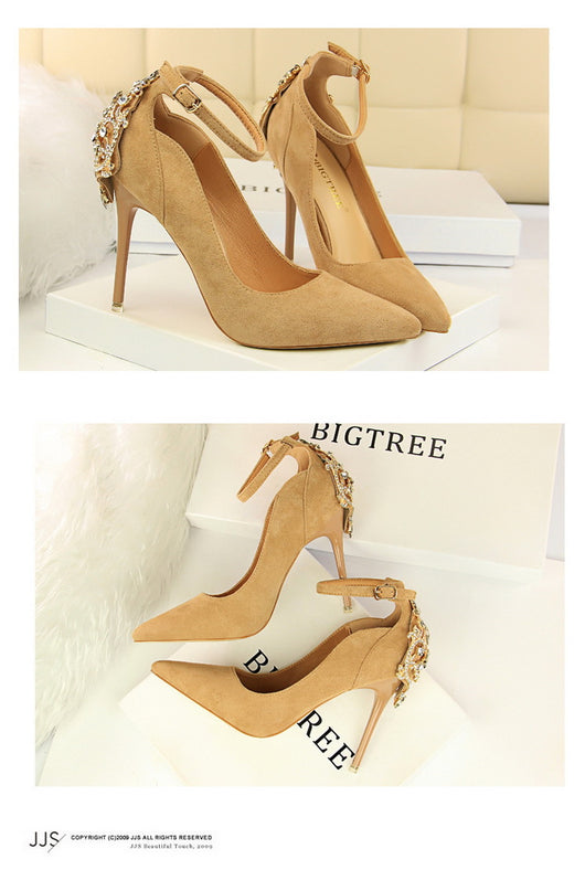 Tacón Stiletto Ultra Alto en Ante - Punta Abierta - Image 20