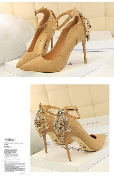 Tacón Stiletto Ultra Alto en Ante - Punta Abierta - Image 21
