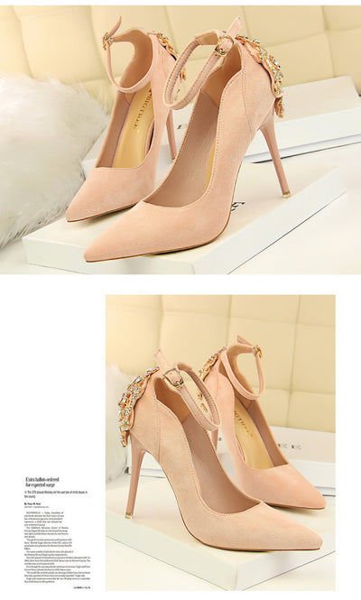 Tacón Stiletto Ultra Alto en Ante - Punta Abierta - Image 22