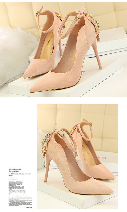 Tacón Stiletto Ultra Alto en Ante - Punta Abierta - Image 22