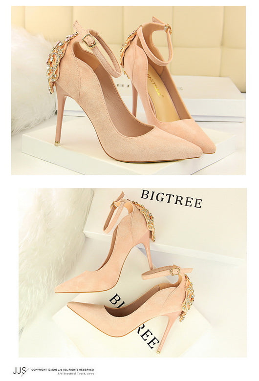 Tacón Stiletto Ultra Alto en Ante - Punta Abierta - Image 23