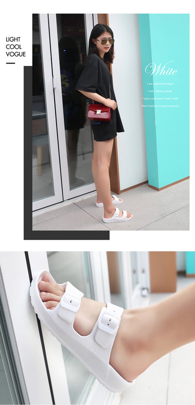 Sandalias y Pantuflas Hombre Talla Grande Blancas para Pareja - Zapatos de Playa - Image 15