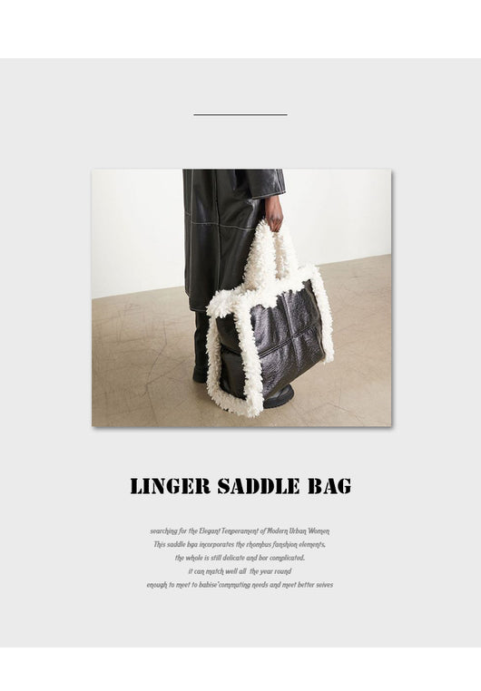 Bolso Tote de Lana Cuadrillé con Costuras Reforzadas - Image 6