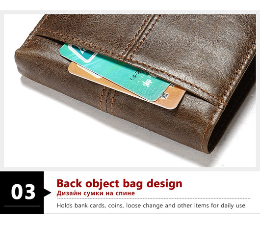 Billetera Corta de Cuero Genuino para Hombre - Portacédulas y Tarjetas - Image 9