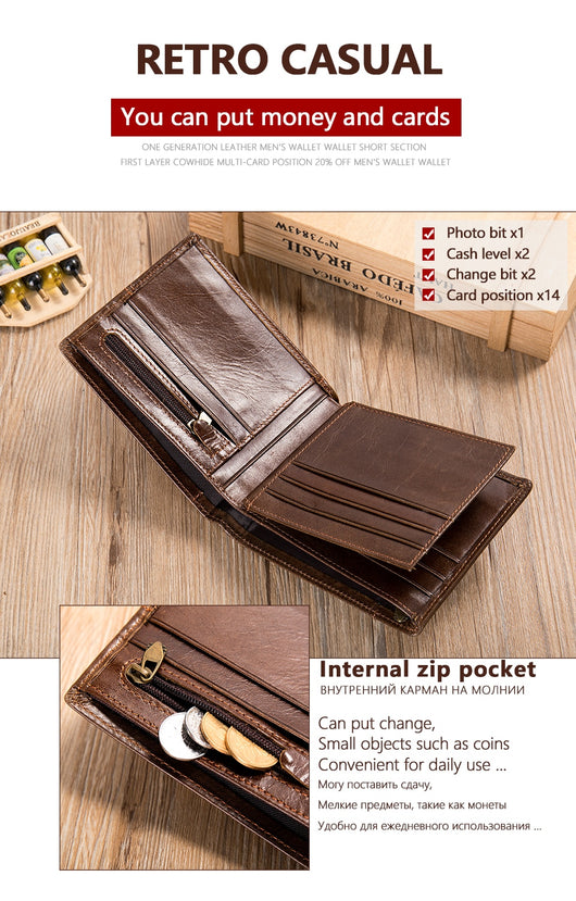 Billetera Corta de Cuero Genuino para Hombre - Portacédulas y Tarjetas - Image 21