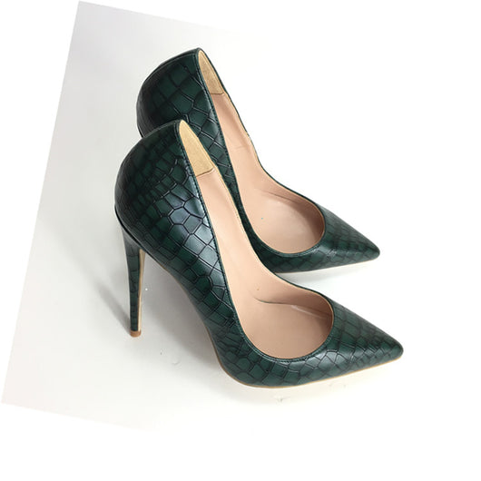 Tacones Altos con Patrón de Piedra Verde Oscuro - Image 8