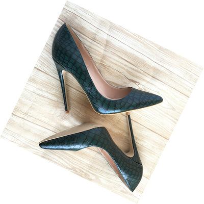 Tacones Altos con Patrón de Piedra Verde Oscuro - Image 14