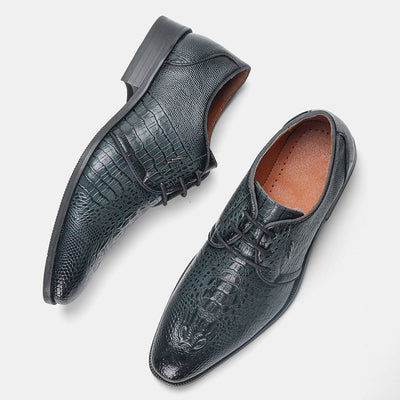 Zapatos de Cuero Vintage para Hombre con Diseño Estampado - Image 11