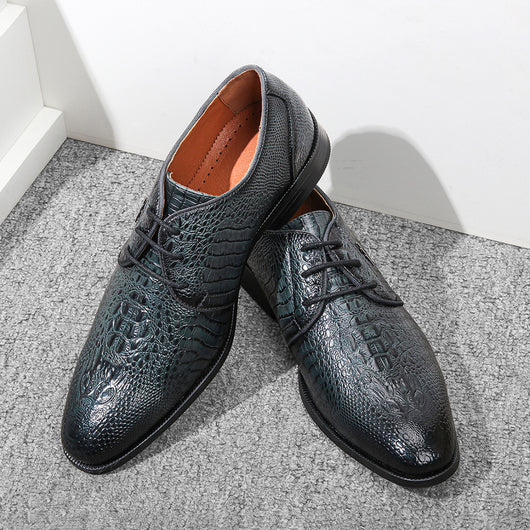 Zapatos de Cuero Vintage para Hombre con Diseño Estampado - Image 19