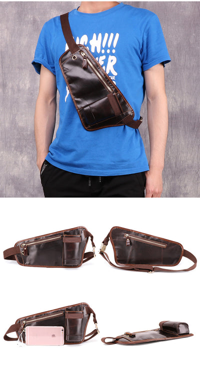 Bolsa Mensajero de Cuero Vacuno Multifuncional para Hombre - Image 7
