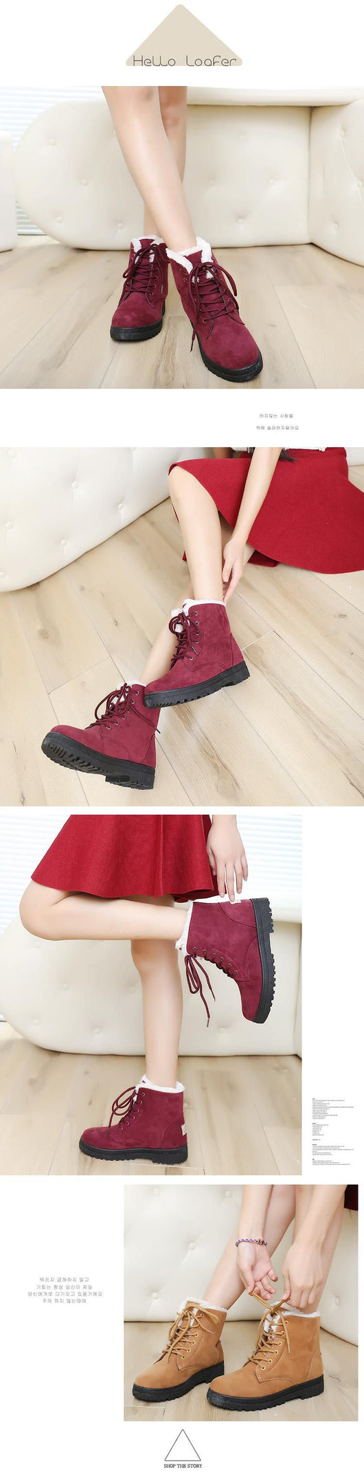 Botas Invierno Mujer Talla Grande Algodón Impermeables Nieve - Image 3