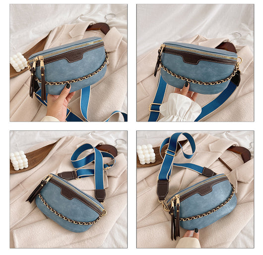 Bolso Bandolera Asimétrico de Textura y Color Casual - Image 15