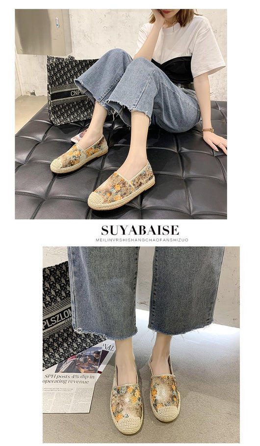 Zapatos Estilo Pescador con Estampado de Hierba para Mujer - Suela Plana - Image 8