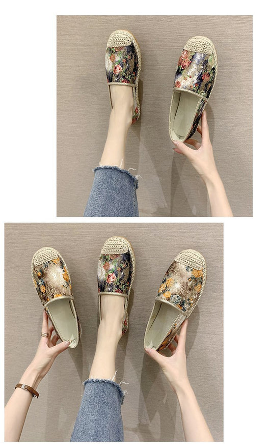 Zapatos Estilo Pescador con Estampado de Hierba para Mujer - Suela Plana - Image 9