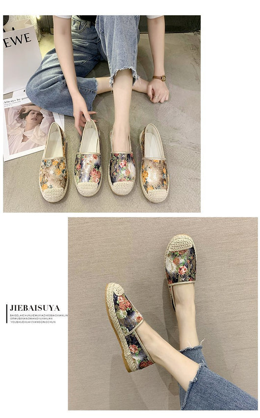 Zapatos Estilo Pescador con Estampado de Hierba para Mujer - Suela Plana - Image 10