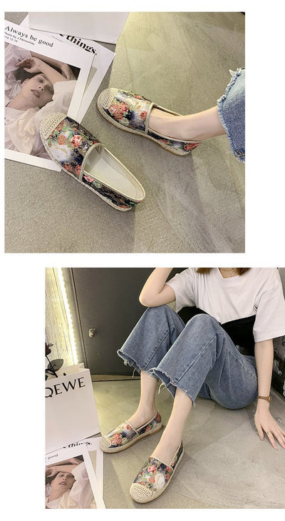 Zapatos Estilo Pescador con Estampado de Hierba para Mujer - Suela Plana - Image 11