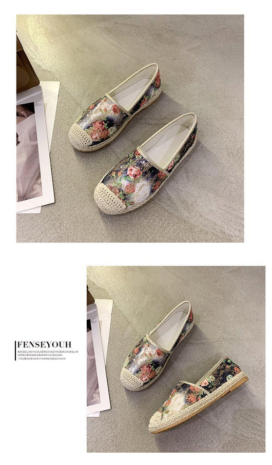 Zapatos Estilo Pescador con Estampado de Hierba para Mujer - Suela Plana - Image 13