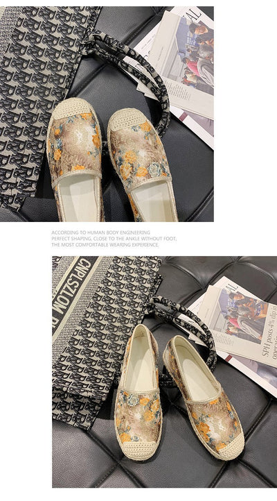 Zapatos Estilo Pescador con Estampado de Hierba para Mujer - Suela Plana - Image 16
