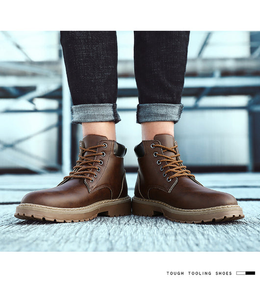 Botas Martin Altas para Hombre Estilo Británico Retro - Image 9