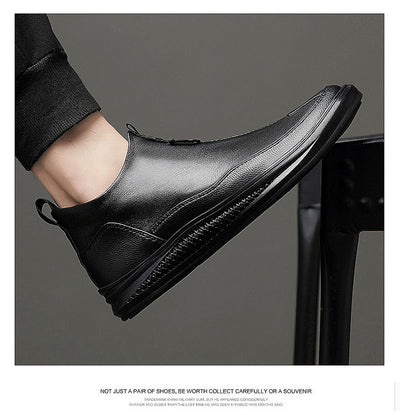 Botas Altas Casuales de Cuero Genuino Negro para Hombre - Image 8