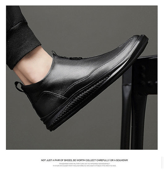 Botas Altas Casuales de Cuero Genuino Negro para Hombre - Image 8