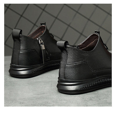 Botas Altas Casuales de Cuero Genuino Negro para Hombre - Image 9