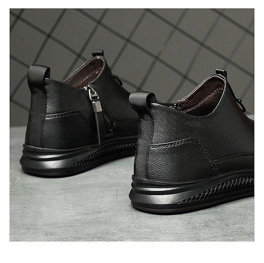 Botas Altas Casuales de Cuero Genuino Negro para Hombre - Image 9