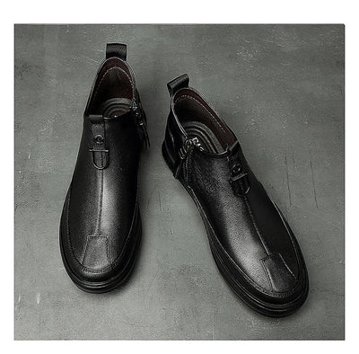 Botas Altas Casuales de Cuero Genuino Negro para Hombre - Image 10