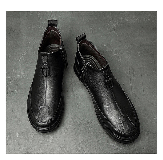 Botas Altas Casuales de Cuero Genuino Negro para Hombre - Image 10