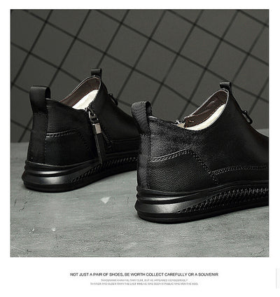 Botas Altas Casuales de Cuero Genuino Negro para Hombre - Image 13