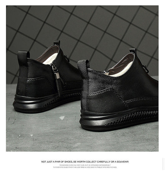 Botas Altas Casuales de Cuero Genuino Negro para Hombre - Image 13