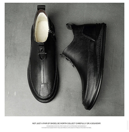 Botas Altas Casuales de Cuero Genuino Negro para Hombre - Image 15