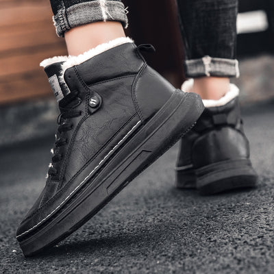 Tenis Altos de Terciopelo para Hombre - Zapatillas Cálidas y Acolchadas Estilo Coreano - Image 10
