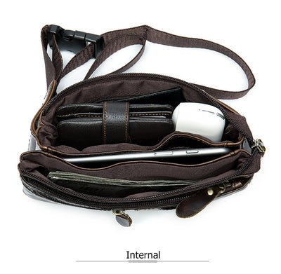 Bolsa Retro de Cuero para Hombre - Mensajero de Estilo Vintage - Image 18