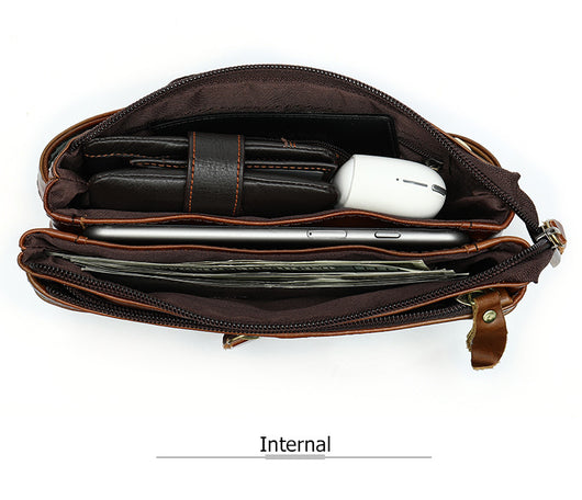 Bolsa Retro de Cuero para Hombre - Mensajero de Estilo Vintage - Image 22