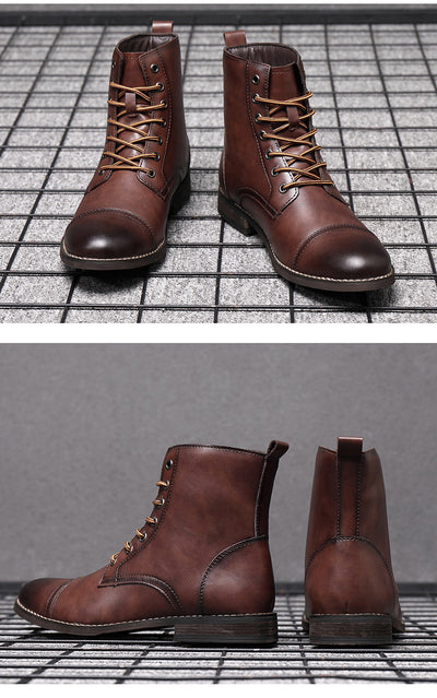 Botas Martin de Cuero para Hombre con Punta Afilada - Estilo Retro - Image 14