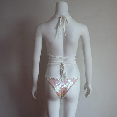 Traje de Baño Enterizo con Lentejuelas y Cuello Halter Ajustable - Image 22