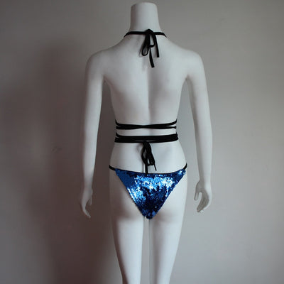 Traje de Baño Enterizo con Lentejuelas y Cuello Halter Ajustable - Image 31