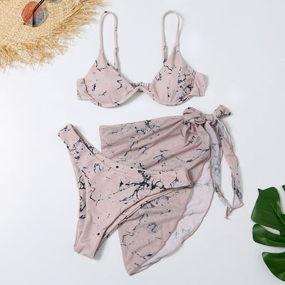 Traje de Baño Leopardo de Tres Piezas con Abertura Lateral - Image 13