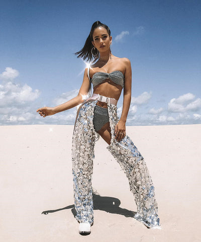 Bikini de Cintura Alta con Diseño Calado y Corte Cruzado - Image 11
