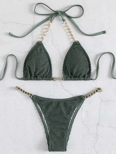 Traje de Baño Entero con Cadena Decorativa y Corte Asimétrico - Image 15