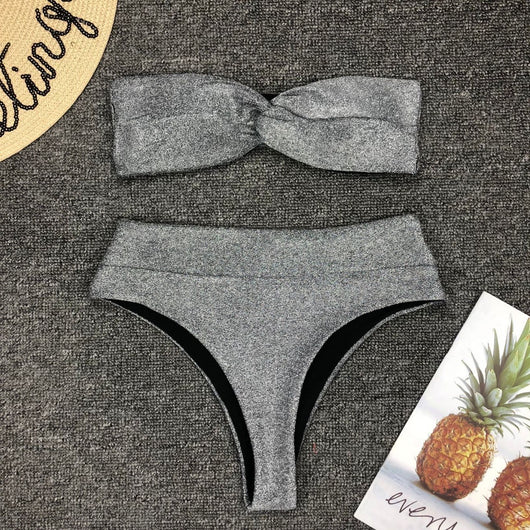 Bikini de Cintura Alta con Diseño Calado y Corte Cruzado - Image 13