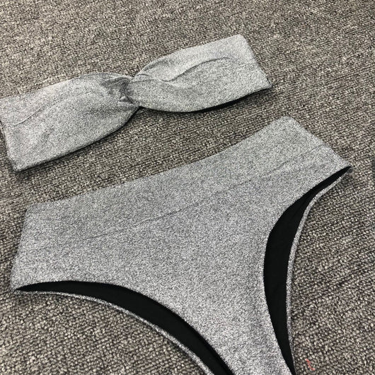 Bikini de Cintura Alta con Diseño Calado y Corte Cruzado - Image 14
