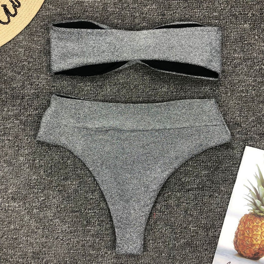 Bikini de Cintura Alta con Diseño Calado y Corte Cruzado - Image 15