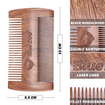 Peine Doble Cara de Sándalo para Barba - Image 18