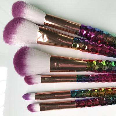 Brocha de Maquillaje con Escamas de Pez y Patrón Panal - Image 7