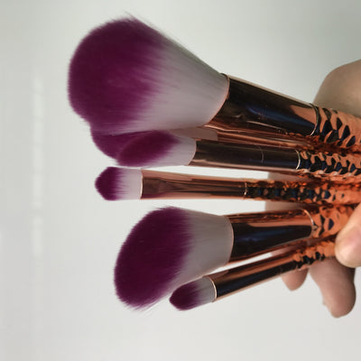 Brocha de Maquillaje con Escamas de Pez y Patrón Panal - Image 12