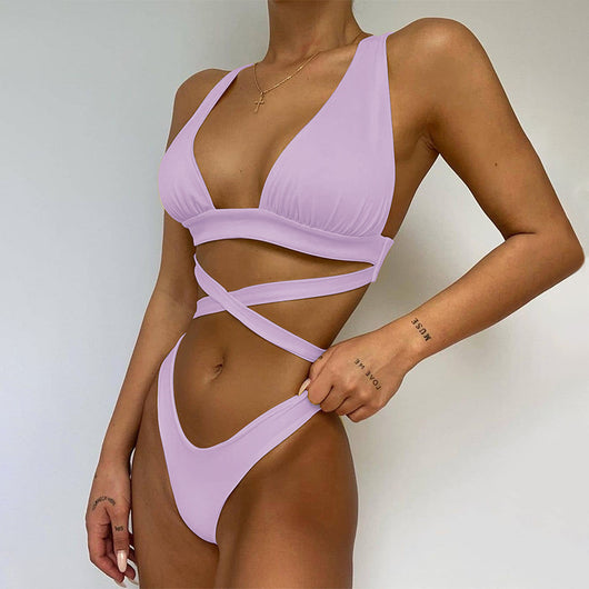 Bikini Cruzado Liso para Mujer - Image 19