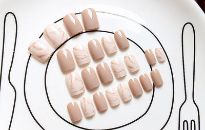 Uñas Postizas Khaki Claro con Efecto Degradado - Image 12